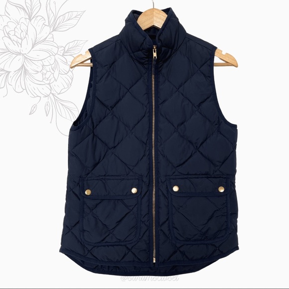 J. Crew | Navy Excursion Quilted Down Feather Vest